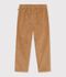 Pantalon droit enfant en velours beige fonc&eacute;