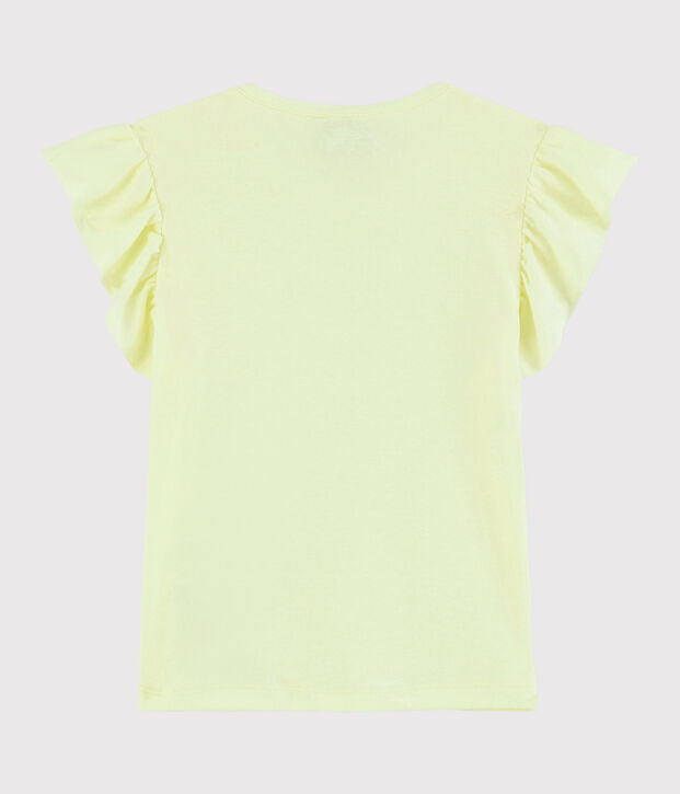 Tee-shirt manches courtes en coton enfant fille jaune