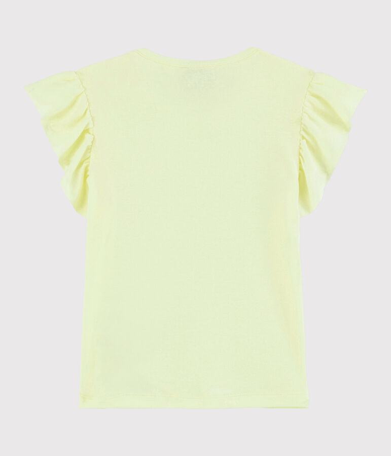 Tee-shirt manches courtes en coton enfant fille jaune