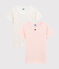Lot de 2 tee-shirts manches courtes pois multico petite fille en coton biologique variante 1