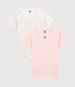 Lot de 2 tee-shirts manches courtes pois multico petite fille en coton biologique