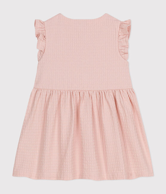 Robe sans manche en coton façonné bébé rose SALINE