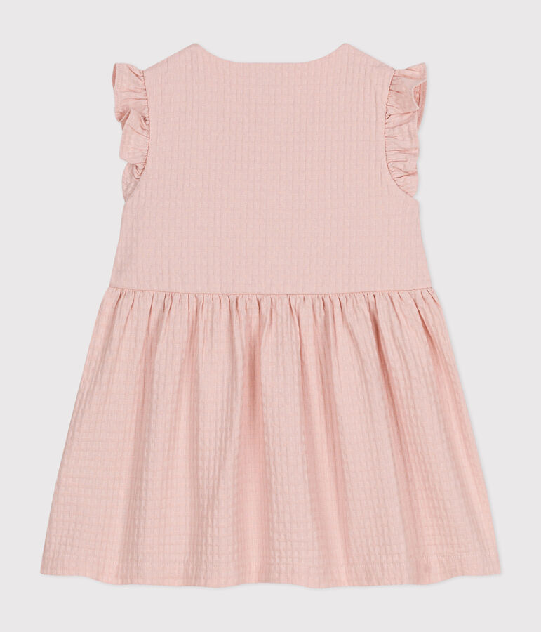 Robe sans manche en coton fa&ccedil;onn&eacute; b&eacute;b&eacute; rose
