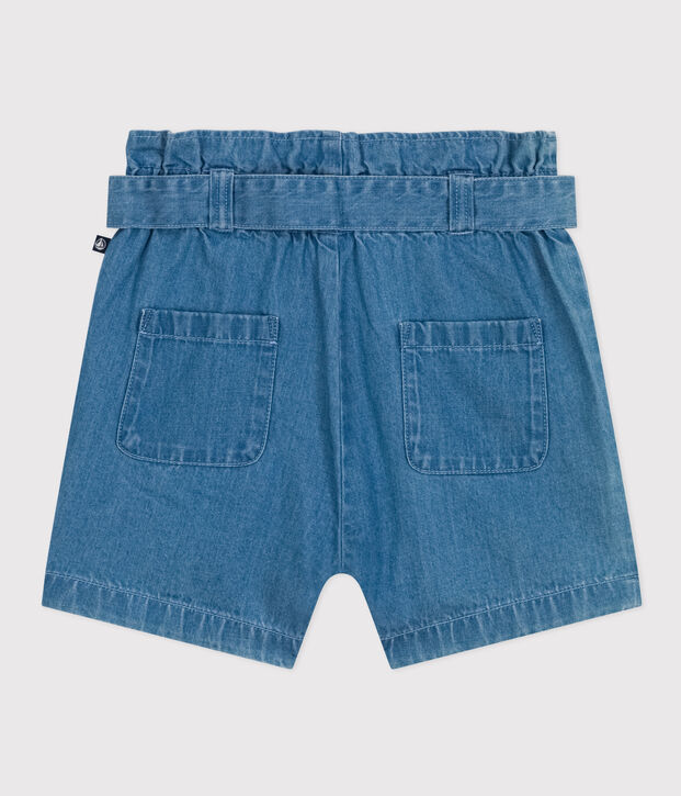 Short en denim l&eacute;ger enfant fille bleu