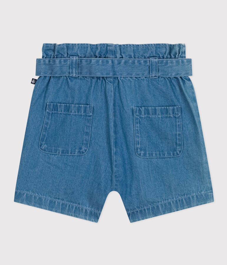 Short en denim l&eacute;ger enfant fille bleu DENIM CLAIR