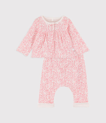 Ensemble 2 pièces bébé fille en côte