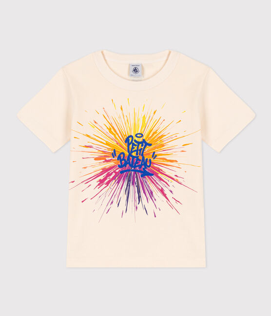Tee-shirt manches courtes en coton enfant garçon blanc AVALANCHE/ MULTICO