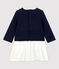 Robe matelassée bébé. bleu SMOKING/blanc MARSHMALLOW