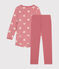 Chemise de nuit en velours imprimé cœurs enfant rose ROSEWOOD/ MARSHMALLOW