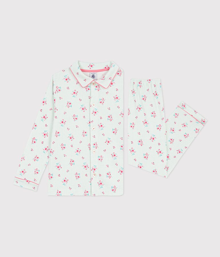 Pyjama boutonn&eacute; enfant en coton  imprim&eacute; MARSHMALLOW/ AMANDIER/ MULTICO
