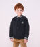 Veste teddy enfant en coton uni bleu marine
