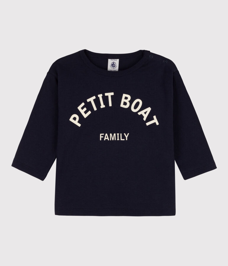 Tee-shirt manches longues b&eacute;b&eacute; en coton bleu