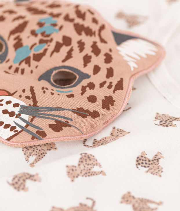 Pyjama motif animal avec masque en coton enfant blanc/multicouleur