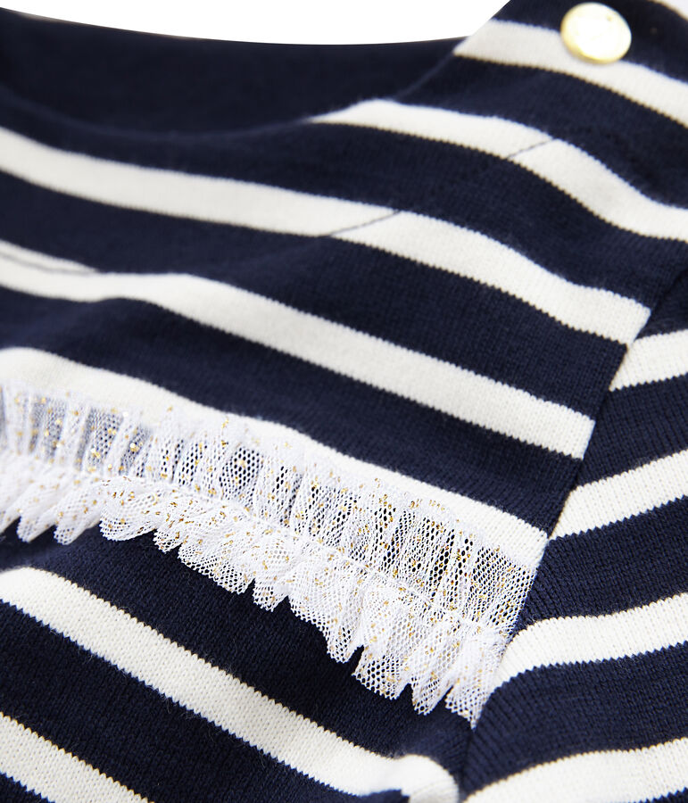 Marini&egrave;re manches longues enfant fille bleu/blanc