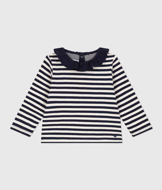 Blouse manches longues en tubique bébé bleu SMOKING/ AVALANCHE