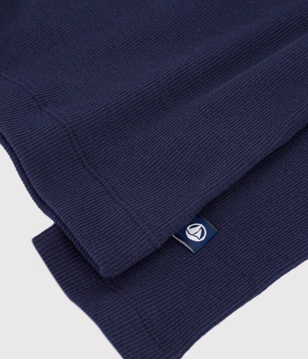 Cardigan femme en coton uni bleu marine