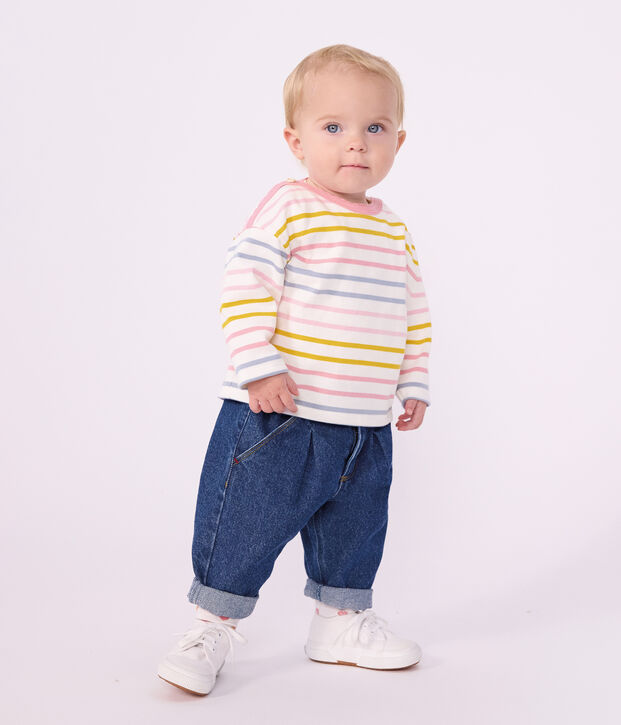 Marini&egrave;re b&eacute;b&eacute; en coton blanc/multicouleur