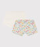 Lot de 2 shorties fleurs en coton petite fille variante 1