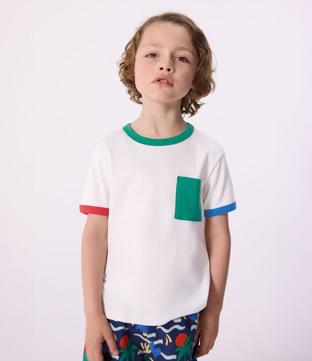 Tee-shirt enfant manches courtes en coton blanc