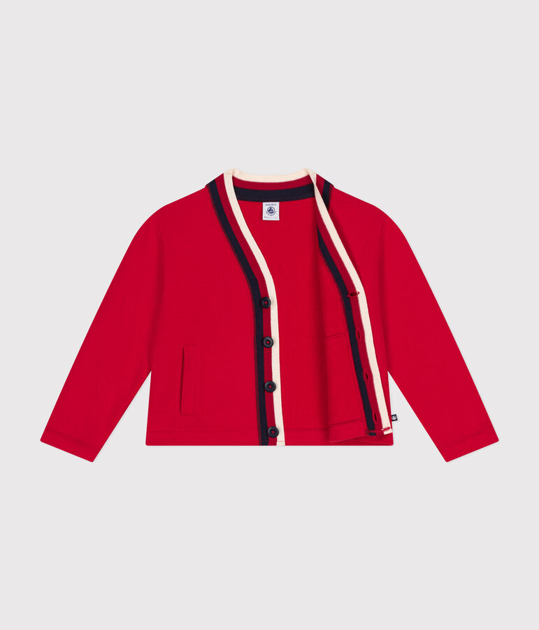 Cardigan en molleton enfant gar&ccedil;on rouge