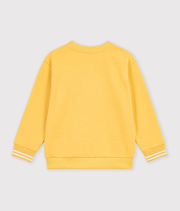 Sweatshirt enfant en coton uni jaune