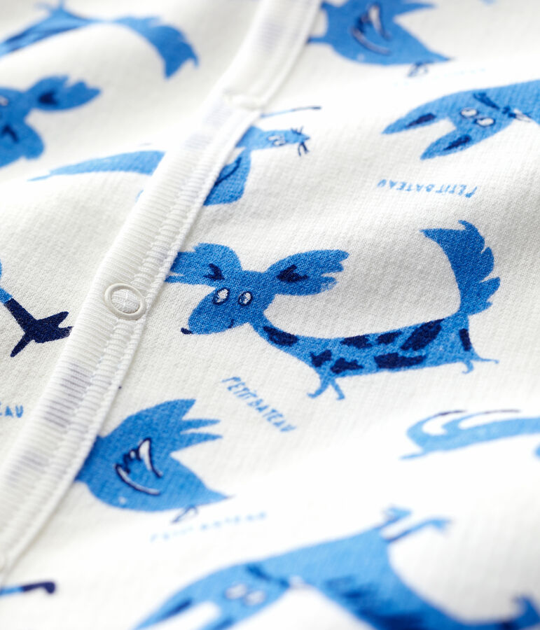 Dors-bien b&eacute;b&eacute; imprim&eacute; fantaisie en molleton blanc MARSHMALLOW/blanc MULTICO