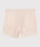Short en jersey  enfant fille rose MINOIS/blanc MARSHMALLOW