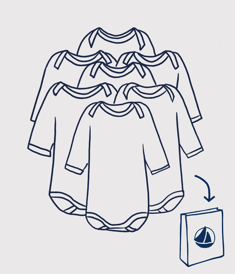 Lot surprise de 7 bodies manches longues b&eacute;b&eacute; fille multicouleur