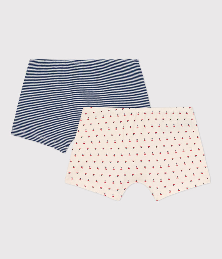 Lot de 2 shorties petite fille en coton multicouleur