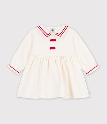Robe bébé en velours manches longues unie