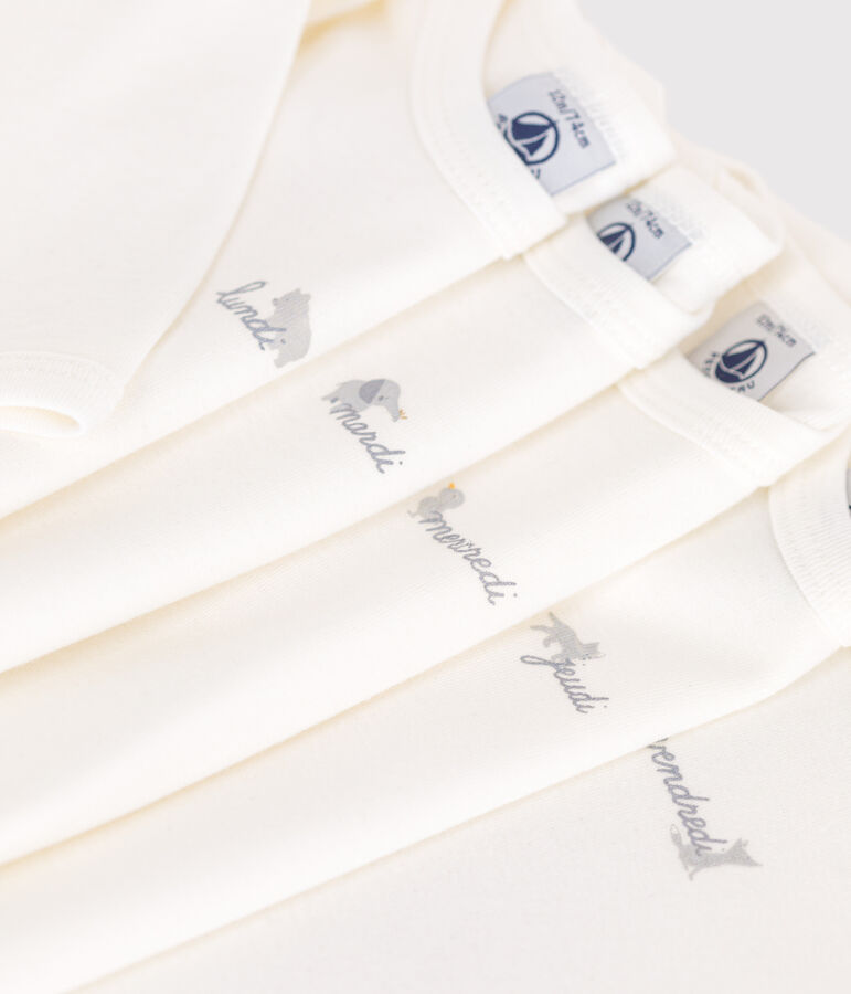 Lot de 5 bodies manches longues jours de la semaine en coton b&eacute;b&eacute; variante 1