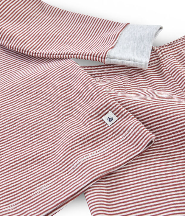 Pyjama petit gar&ccedil;on en c&ocirc;te rouge/blanc