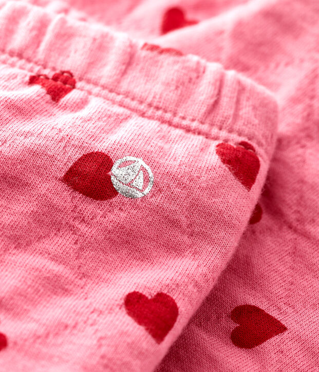 Pantalon &agrave; motif b&eacute;b&eacute; fille rose/rouge