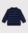 Sweatshirt b&eacute;b&eacute; en coton &agrave; rayures et son col polo bleu/multicouleur