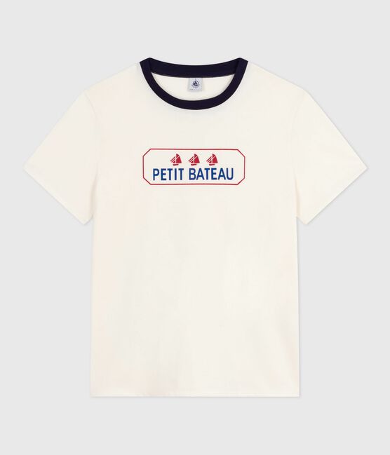 Tee-shirt femme le droit en coton manches courtes bleu MILK/ SOIR