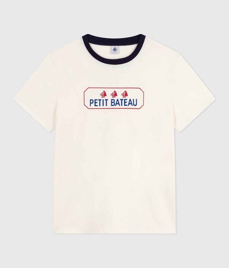 Tee-shirt femme le droit en coton manches courtes bleu MILK/ SOIR