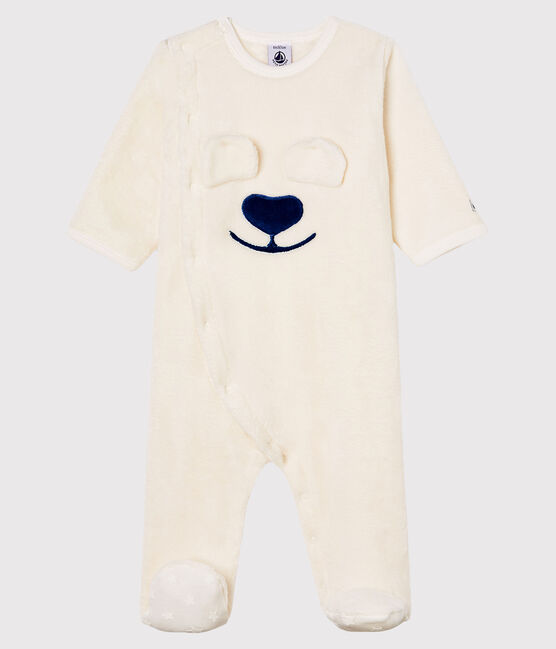 Surpyjama bébé en polaire blanc MARSHMALLOW