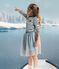 Jupe en tulle enfant unie pailletée bleu CO2/ ARGENT