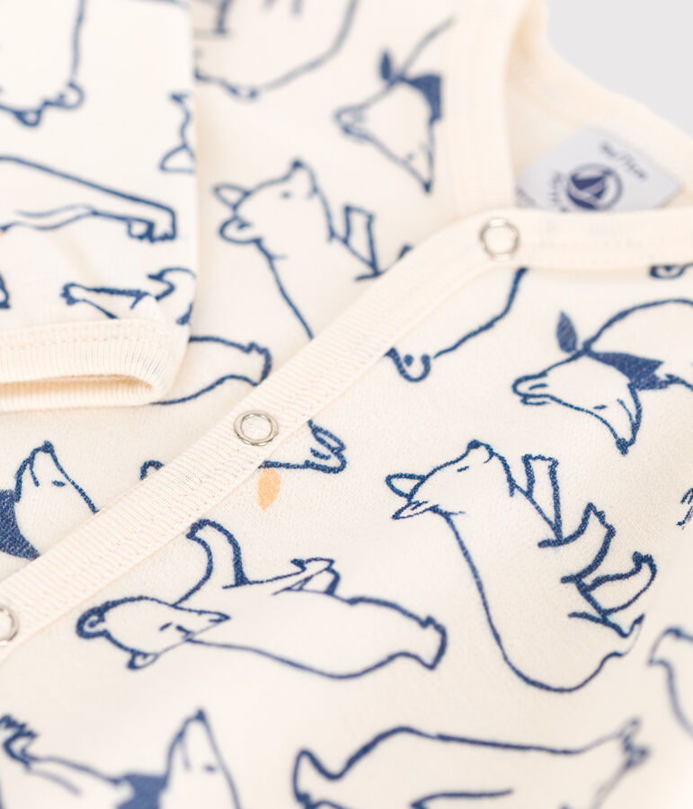 Dors bien en velours b&eacute;b&eacute; &eacute;cru/bleu/multicouleur