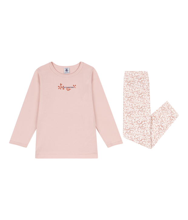 Pyjama en coton enfant rose/multicouleur