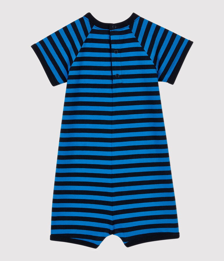 Combicourt en coton b&eacute;b&eacute;. bleu SMOKING/ RUISSEAU