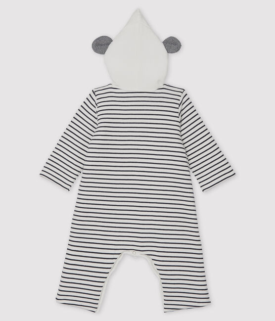 Combinaison longue à capuche bébé mixte blanc MARSHMALLOW/bleu SMOKING
