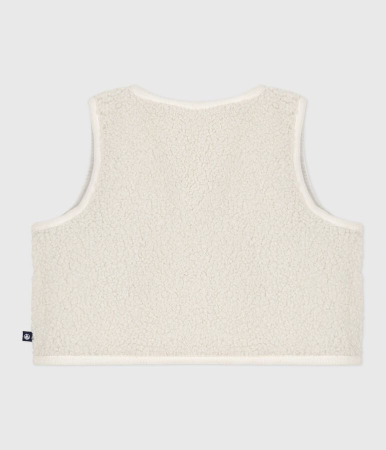 Gilet b&eacute;b&eacute; en coton milleraies et sherpa sans manche MILK/ MULTICO