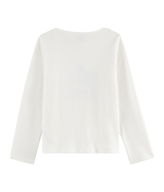 Tee shirt manches longues enfant fille blanc MARSHMALLOW