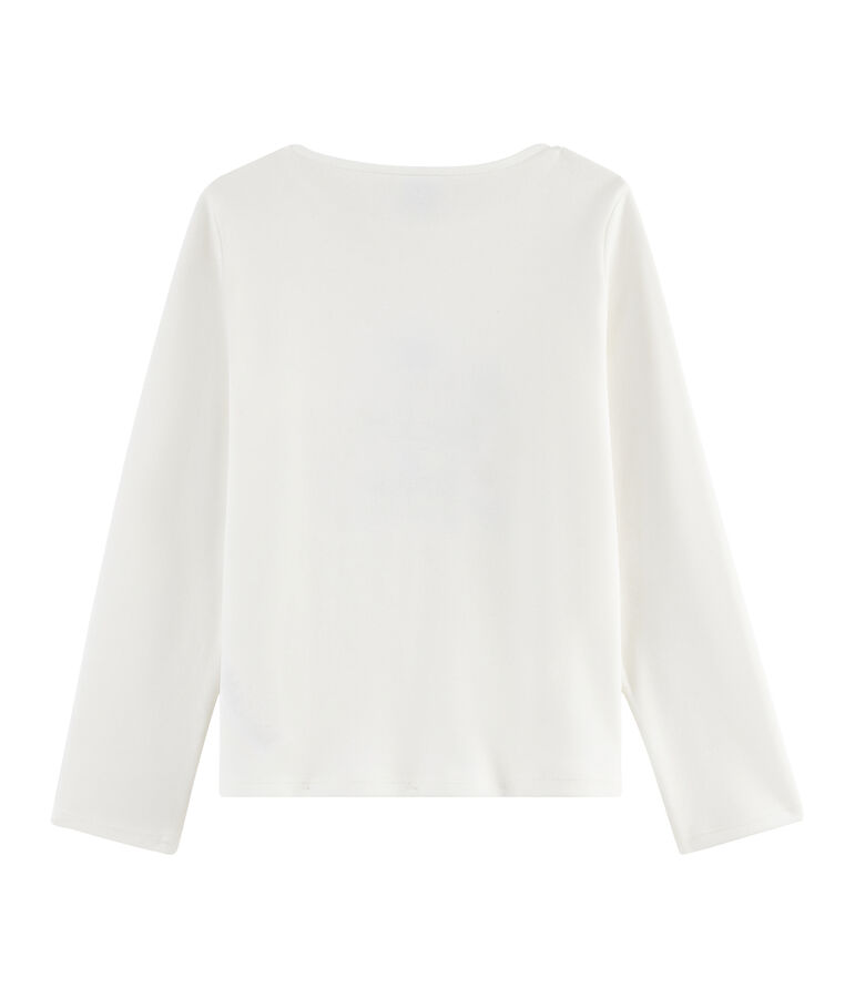 Tee shirt manches longues enfant fille blanc