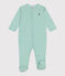 Pyjama bébé en coton à rayures vert ALOEVERA