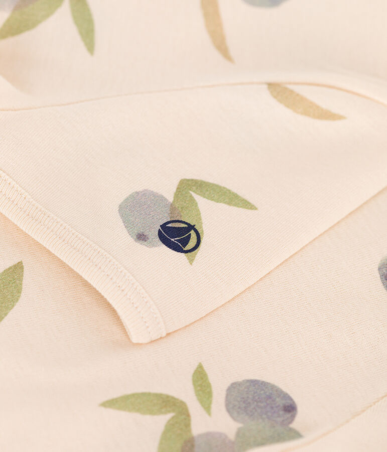 Chemise de nuit enfant en coton imprim&eacute; fruits &eacute;cru/bleu/multicouleur