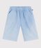 Bermuda short enfant en coton uni bleu