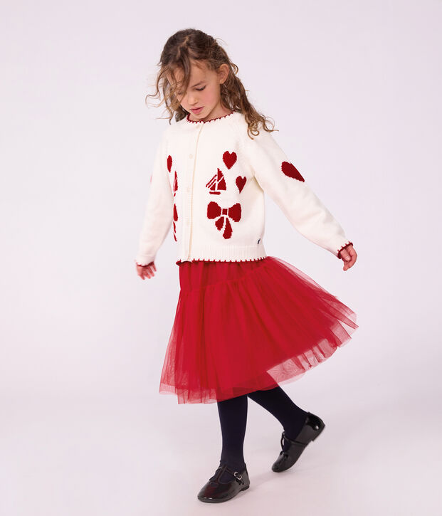 Jupe longue en tulle enfant unie rouge