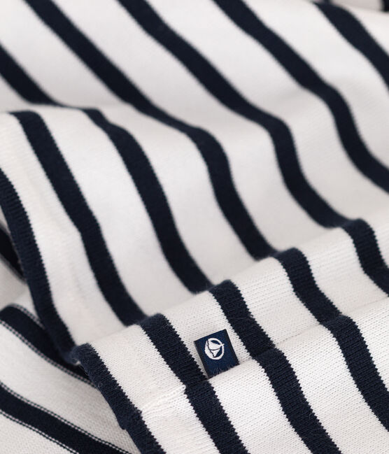 Robe manches longues en jersey épais bébé blanc MARSHMALLOW/bleu SMOKING